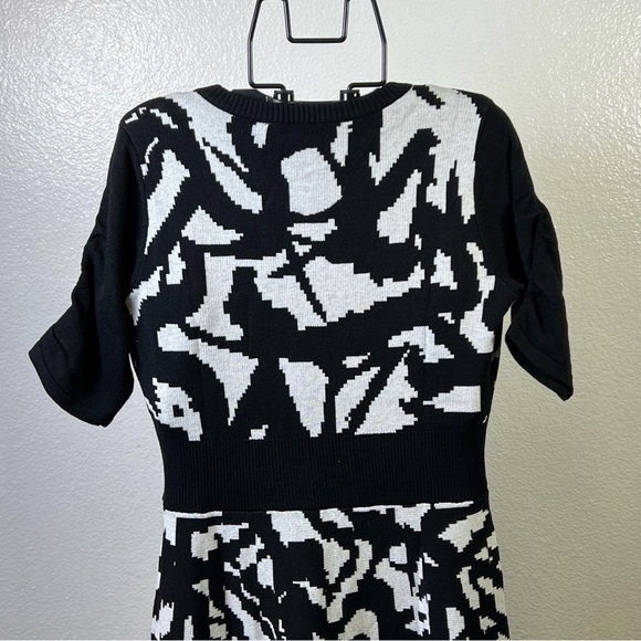 Victor Glemaud Knit Black/White Print Dress Size M - Picture 6 of 9